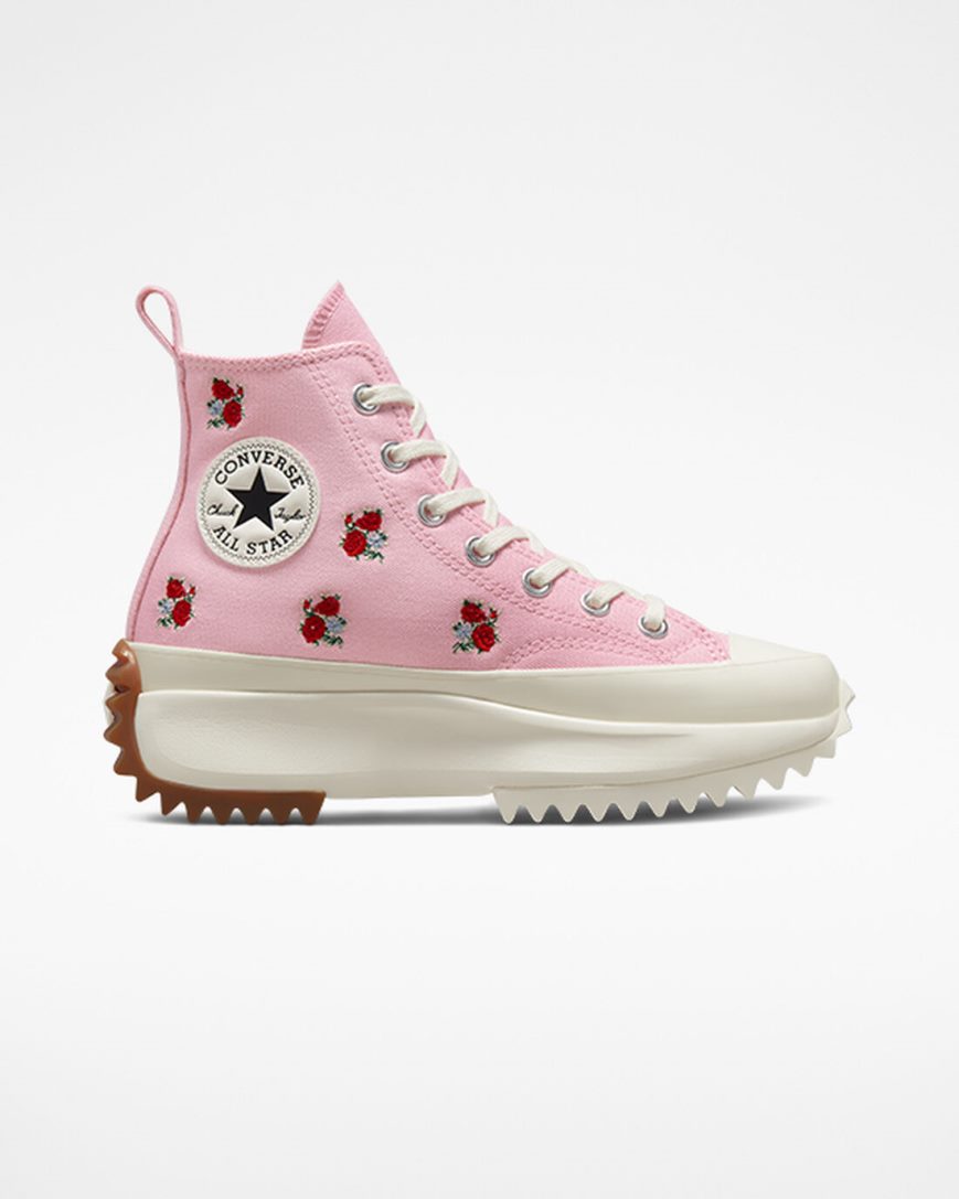 Pantofi Platforma Barbati Converse Run Star Hike Embroidered Floral Inalti Portocalii Roz Rosii | RO UWEGA708